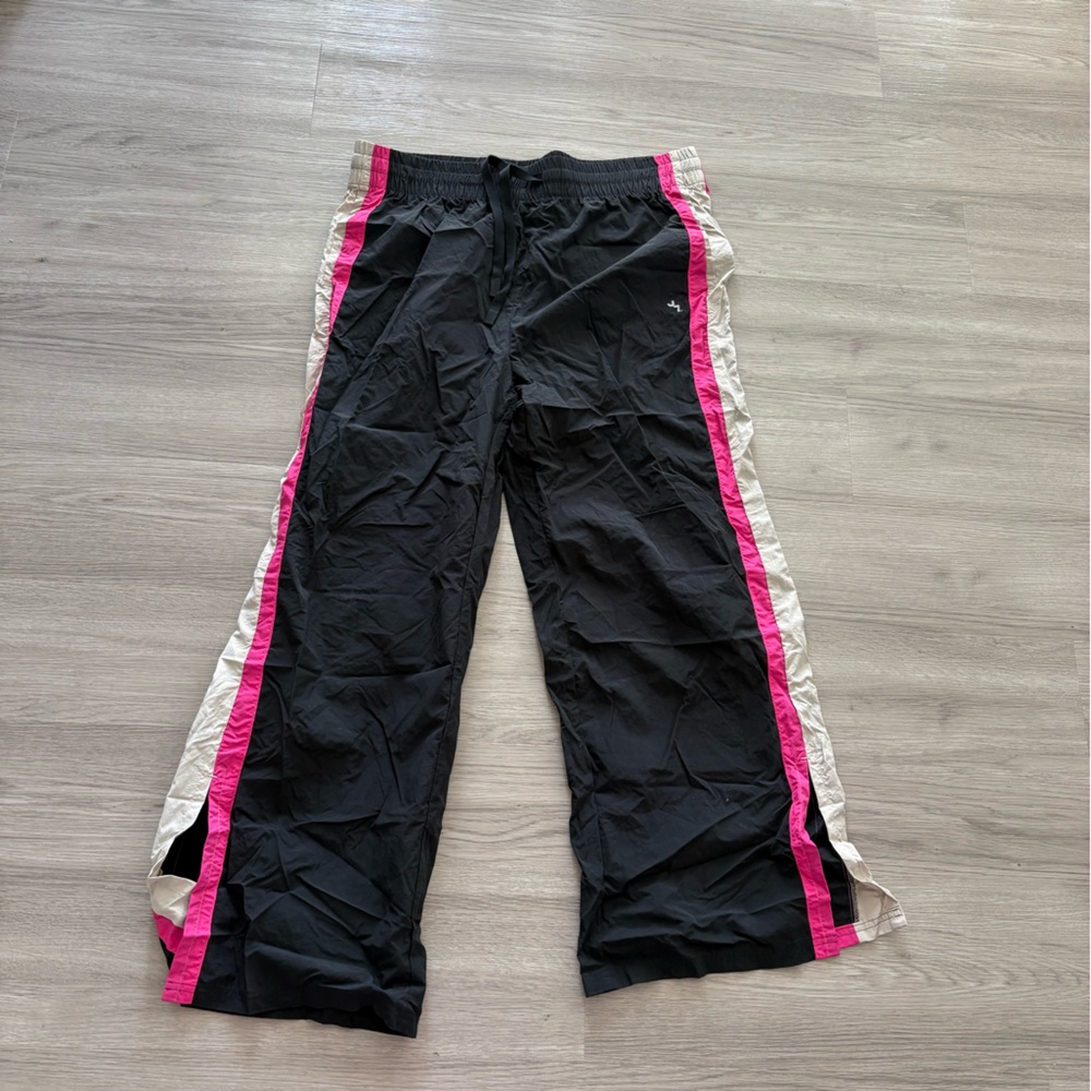 Kids Black and Pink Track Pants